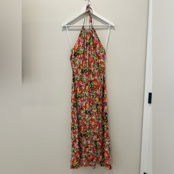 J. Crew Dresses & Skirts - J. Crew Collection Floral Colorful Halter Maxi Dress Long Resortwear Size Large